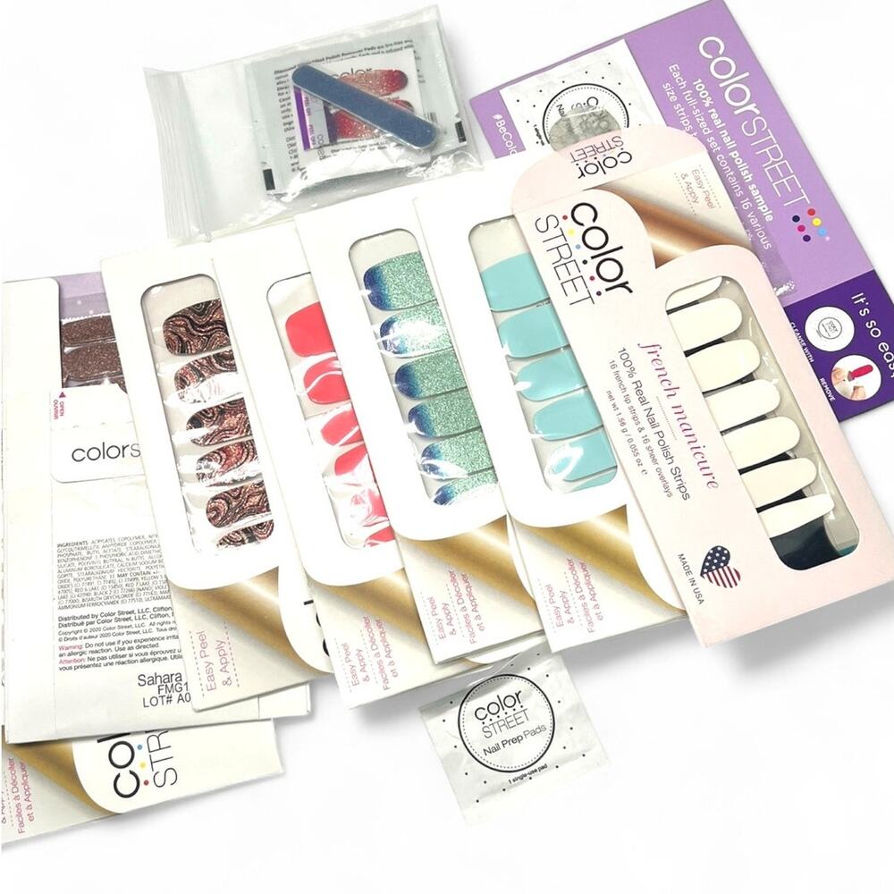 Color Street nail polish strips Lot 7 + Sets  free add ons Glitter Assortment